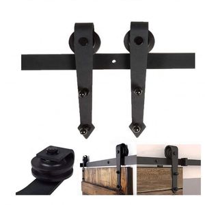 WEKIS Kit de Herrajes para Puerta Corredera de Granero de Montaje Superior de 6.6 pies, Riel Colgante con Rodillos de Acero y Latón Duradero para Uso en Dormitorios y Cocinas, con Tornillos - Product Image 2