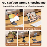 Support de téléphone portable de bureau pliable en métal rotatif à 360° personnalisé, support paresseux pliable pour téléphone portable et tablette iPad