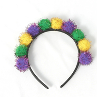 Nouvel Arrivage Vente Chaude en Gros Bandeau en Feutre à Pompon Moelleux Réutilisable et Durable pour Fête du Mardi Gras, Accessoire Cheveux Cadeau Femme