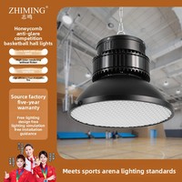 Éclairage de terrain de basketball intérieur à CRI élevé pour luminaires, diffuseur anti-éblouissement en PC en nid d'abeille pour suspensions de gymnase 6000-6500K
