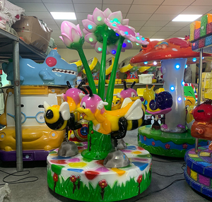 Coin Operated Kids Mini Carrousel 3 joueurs Merry Go Round Bee Paradise dans un parc d'attractions - Product Image 5