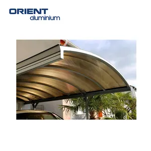 Double Folding Cantilever Car Parking Shelter Polycarbonate Metal Carport Canopy for Garaging Two Cars