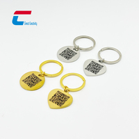 Llavero Metálico Mini con Código QR y NFC, Personalizable con Logotipo, Diseño Impermeable, para Identificación de Perros, Control de Acceso y Almacenamiento de Información