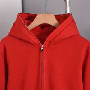 Egwun Chen Wholesale Custom Vintage Men's 100% Cotton Double-Hood Zip-Up Casual <b>Red</b> Camouflage <b>Hoodie</b> Pullover Pocket Design - Product Image 4