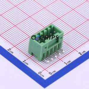 KF2EDGR-2.54-5P Plug-in Terminal Block Bent Lead Through Hole,P=2.54mm Board-to-Board / Socket - Closed 1x5P 2.54mm Green - Product Image 1