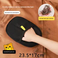 Gant anti-statique écologique double face pour l'élimination des poils de chien et le nettoyage des peluches/taches sur les vêtements