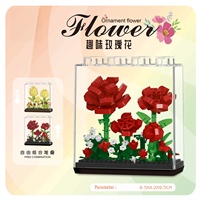Ensemble de blocs de construction en plastique Hot Flower, 308 pièces, modèle de briques à assembler soi-même avec housse anti-poussière, pour les enfants de 14 ans et plus, décoration de la maison, cadeau