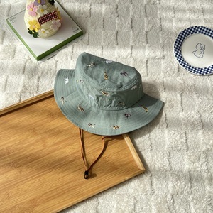 Chapeau de pêcheur à rayures brodées pour bébé garçon <span class=keywords><strong>et</strong></span> fille Manmu, protection solaire, printemps été, chapeau seau élégant, âges 2-10+ - Product Image 2