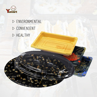 Plateau à sushi en plastique durable pour servir la cuisine japonaise pour les restaurants et la maison Bols et assiettes en plastique