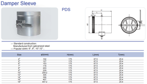 Compuerta de Control de Volumen Refcenter <span class=keywords><strong>PDS</strong></span> con Soporte HD, Compuerta de Ventilación de Acero Galvanizado para Sistemas HVAC - Product Image 4