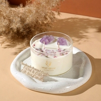 Ensemble cadeau de bougies aromatiques en cire naturelle avec mèche en bois, design personnalisé, cristal naturel, écologique, pour la décoration de la chambre à coucher et du salon