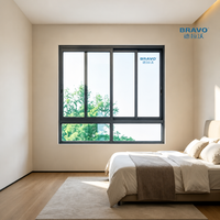 Ventana Corredera Moderna de 71.5'x35.5' de Aleación de Aluminio Insonorizada con BRAVO y Cortina Colgante con Malla de Acero Inoxidable
