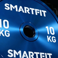 SMARTFIT Nouvelle Sortie – Disques de Poids en Acier Calibré Revêtus de Titane Bleu avec Logo Personnalisé – Ensemble d'Haltères pour Usage Commercial en Salle de Sport
