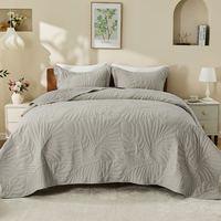 Couvre-lit matelassé en jacquard imprimé floral avec rideaux assortis, tissu thermique certifié OEKO-TEX pour la décoration intérieure