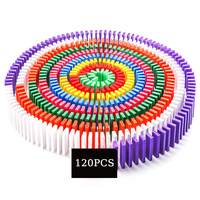 Jeu de dominos en bois créatif de 12 couleurs, blocs de construction éducatifs, jeu de société, 100/120 pièces, dominos en bois colorés