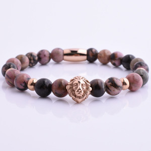 Pulsera <span class=keywords><strong>el</strong></span>ástica de acero inoxidable con piedra Natural para <span class=keywords><strong>hombre</strong></span>, brazalete con piedra de ojo de Tigre y calavera <span class=keywords><strong>del</strong></span> <span class=keywords><strong>Norte</strong></span>, oro personalizado, alta calidad - Product Image 3