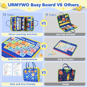 Jouets <span class=keywords><strong>Montessori</strong></span> Busy Board pour les tout-petits de 2, 3 et 4 ans, <span class=keywords><strong>activités</strong></span> d'apprentissage préscolaire avec alphabet, nombres, animaux, jouet de voyage, cadeau - Product Image 5