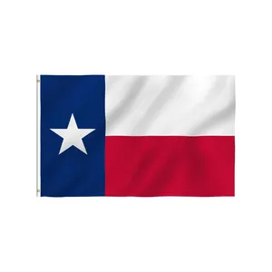 Bandera de Texas impresa de alta calidad lista para enviar, arandela de latón de doble cara impermeable, bandera estadounidense TX Texas