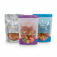 Sachet Doypack refermable en aluminium avec fermeture zip, barrière lumineuse, homologué FDA, 10oz, pour bonbons au sel Keto, idéal pour soirées cinéma