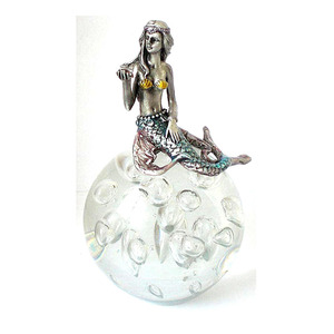 Presse-papiers <span class=keywords><strong>en</strong></span> verre élégant avec figurines de fées <span class=keywords><strong>en</strong></span> étain - Product Image 5
