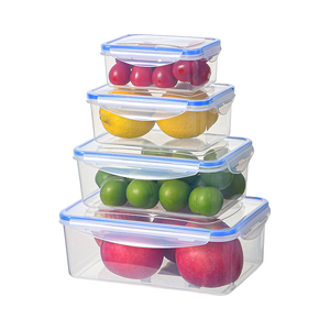 Four Piece Set High Quality Crisper Tray Transparent Plastic Bento Box Storage Box food storage Container Set