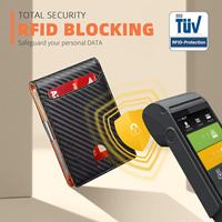 Dompet Klip Uang Serat Karbon Baru Ultra Tipis Anti RFID Tempat Kartu Desain Merek Kustom Dompet Kartu Saku Depan