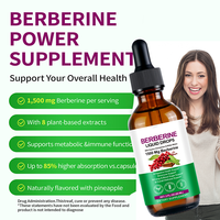 Extrait de berbérine 1500mg en gouttes avec cannelle de Ceylan et melon amer, complément végétalien pour le soutien immunitaire, 60ml