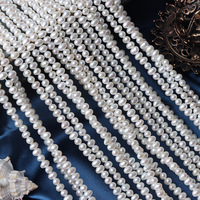 Perles d'eau douce naturelles ovales sans noyau de 4 mm, enfilées horizontalement, 39 cm, haute brillance, semi-finies, brutes, pour bricolage fait main