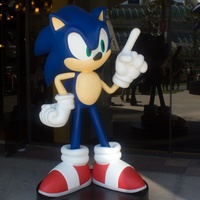 Vente directe d'usine, statue en fibre de verre de Sonic, personnage de dessin animé, grande taille, sculpture en résine