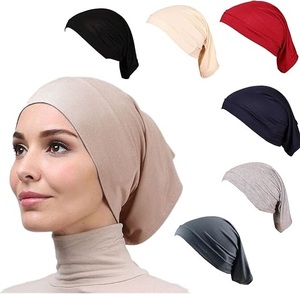 2023年ムスリム女性用通気性複数色ヒジャブモーダルファブリックインナーヒジャブボンネット卸売り新スタイルアンダーキャップ - Product Image 1
