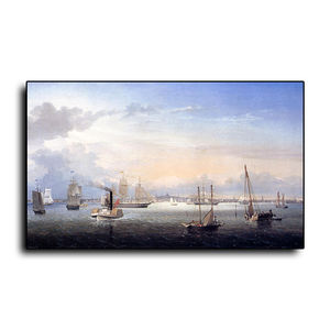 Pêcheur peint à la main personnalisé au coucher du soleil peintures à l'huile de décoration abstraites de qualité - Product Image 5