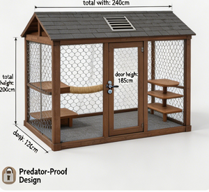 Large Outdoor <strong>Cat</strong> <strong>Run</strong> Enclosure Wooden Eco-Friendly Multi-Level Platforms Weatherproof <strong>Cat</strong> House Backyard <strong>Garden</strong> Walk-in - Product Image 1