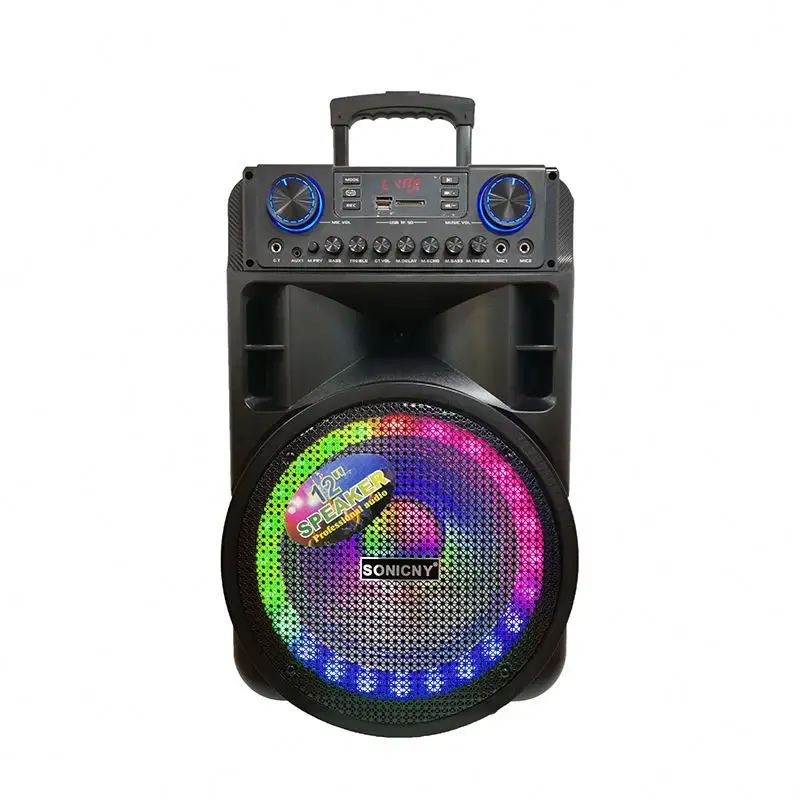 Double 8Inch Party Speaker With Led Light Powerful Stage Trolley Big Subwoofer Vxt Thor 3000 Dvx Original