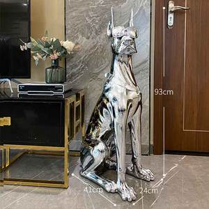 Esculturas de perro galvanizado, <span class=keywords><strong>estatua</strong></span> de decoración para el hogar, escultura de <span class=keywords><strong>Doberman</strong></span> artesanal, decoración para el hogar, venta al por mayor - Product Image 6