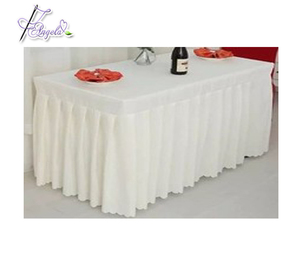 Jupes de <span class=keywords><strong>table</strong></span> en polyester à plis accordéon de 14 pieds, 17 pieds, 21 pieds pour banquets, salons professionnels - Product Image 2