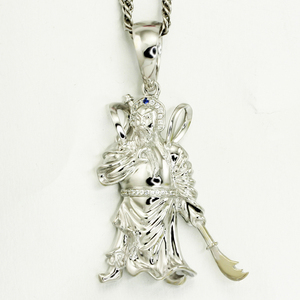 เครื่องเพชรพลอยปรับแต่ง925เงินสเตอร์ลิงสร้อยคอจี้กวน<span class=keywords><strong>กวน</strong></span>ดีไซน์ตัวละครจี้<span class=keywords><strong>กวน</strong></span>อูชุบทองสำหรับ<span class=keywords><strong>ผู้ชาย</strong></span> - Product Image 2