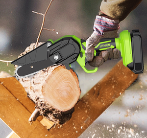 Tronçonneuse électrique sans fil 21V 6 pouces, lithium-ion, sans balais, haute puissance, industrielle, légère, pour le travail du bois et l'abattage - Product Image 2