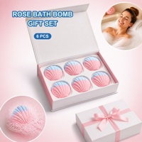 Bombe de bain naturelle à la rose, boule effervescente, parfum sucré, coffret cadeau de bain spa pour tous types de peau, OEM ODM 70g