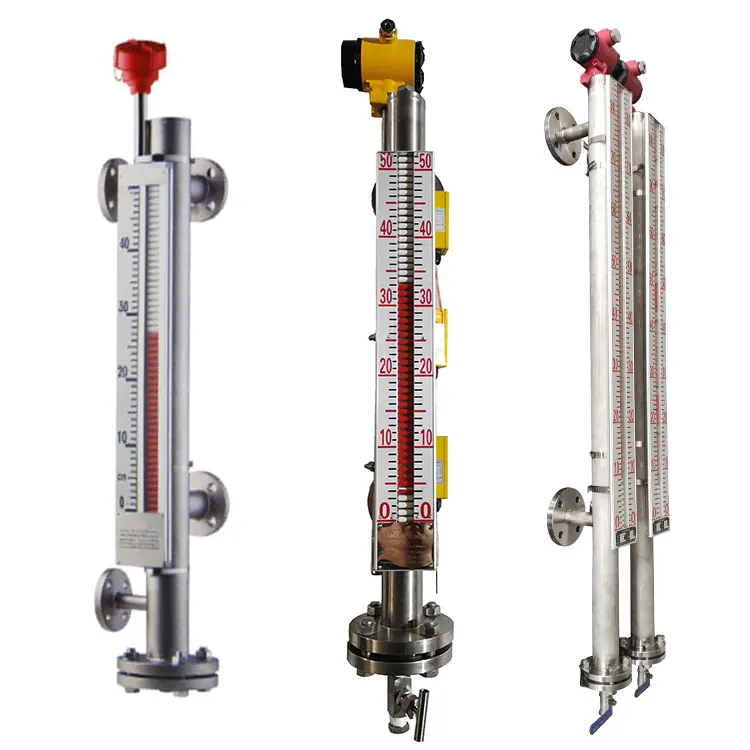 fuel,oil,diesel,water,chemicals Float level gauge with alarm switch and transmitter Side Mount/Top Mount Magnetic Level Gauge