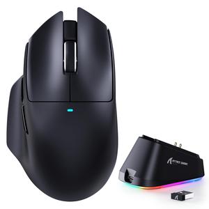 V6 Lightweight Gaming <b>Mouse</b> Tri Mode Wireless Rechargeable PAW3311 Sensor RGB Magnetic Charging Dock for Desktop Laptop - Product Image 2