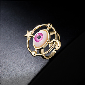 Bagues de personnalité ajustables pour femmes, anneaux mauvais œil en plaqué or, <span class=keywords><strong>moins</strong></span> <span class=keywords><strong>cher</strong></span>, pièces - Product Image 3