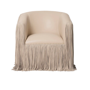 Poltrona Singola <span class=keywords><strong>in</strong></span> <span class=keywords><strong>Pelle</strong></span> con Nappe per Soggiorno Moderno e Lussuoso, Sedia Girevole <span class=keywords><strong>in</strong></span> Legno con Frange, Poltrona Reclinabile di Design per Casa - Product Image 3