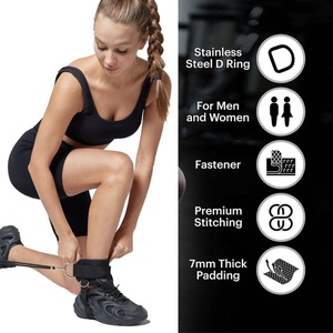 Ajustável Neoprene Tornozelo Cabo Correias com <span class=keywords><strong>Glute</strong></span> Kickback Workout Segurança Gear-Fivela Fitness Cuffs - Product Image 5