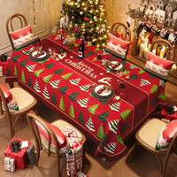 Nappe rectangulaire de Noël pliable et personnalisable en polyester imperméable à motif flocon de neige à carreaux rouges et verts pour les dîners de fête