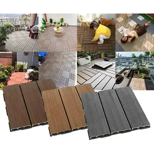 Diy Decking 나무로 되는 플라스틱 합성 Wpc 옥외 마루 Co 밀어남 목제 곡물