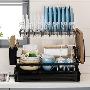 Estante <span class=keywords><strong>de</strong></span> secado <span class=keywords><strong>de</strong></span> ollas y sartenes <span class=keywords><strong>de</strong></span> cocina <span class=keywords><strong>de</strong></span> alta calidad, platos <span class=keywords><strong>de</strong></span> encimera, escurridor <span class=keywords><strong>de</strong></span> platos con soporte para cubiertos extraíble - Product Image 3