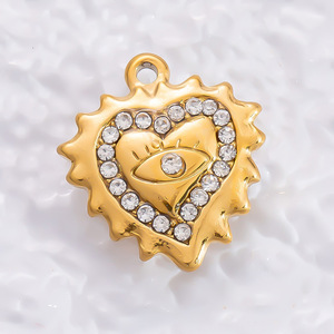SUMMLY Ciondoli a <span class=keywords><strong>Cuore</strong></span> Fatti a Mano in Acciaio Inossidabile Placcato <span class=keywords><strong>Oro</strong></span> 18K per Collane e Bracciali, Accessori Moda Fai-da-Te - Product Image 4