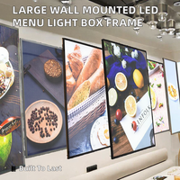 Boîte à lumière photo LED MACCAN en aluminium, panneau publicitaire pour restaurant, grand format, mural, rectangle, coins personnalisés, couleur au choix