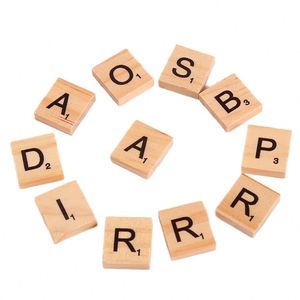 Letras Cuadradas de Madera Maciza de Alta Calidad, Baldosas de Madera Hechas a Mano para Decoración del Hogar, Regalo Artístico, Decoración Pintada para Manualidades - Product Image 2