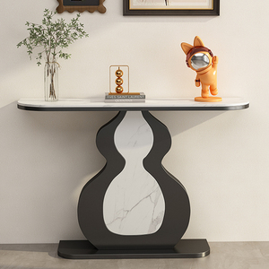 Mesa de consola moderna Simple de lujo italiano, diseño de entrada de calabaza con tablero de roca, <span class=keywords><strong>pasillo</strong></span>, consola estrecha, significado Fulu - Product Image 4